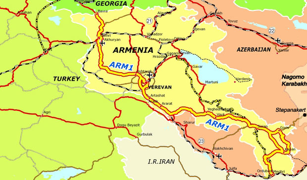 map Armenia Road 01